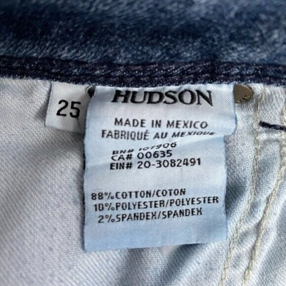 HUDSON Collin Flap Skinny Ankle Ripped Jeans Medium Wash Distressed Womens Sz 25 - Picture 7 of 8